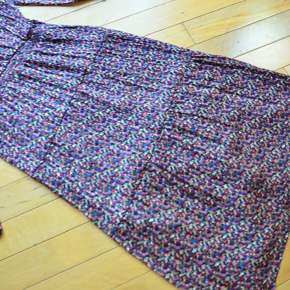 Designer Women's Multi Metallic Long Tiered Shirt Dress Size S - Picture 13 of 14